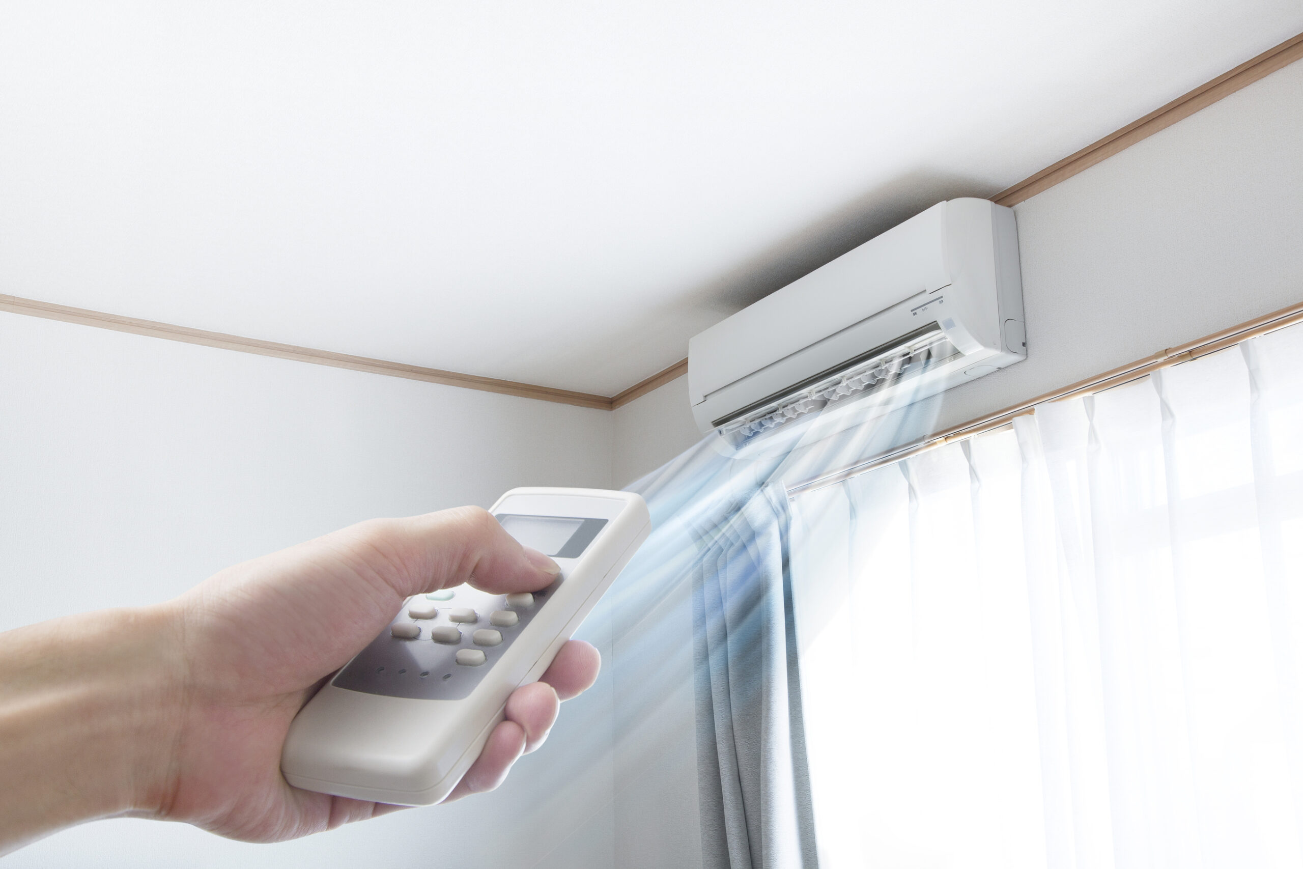 HVAC system's air handler unit in a utility room.