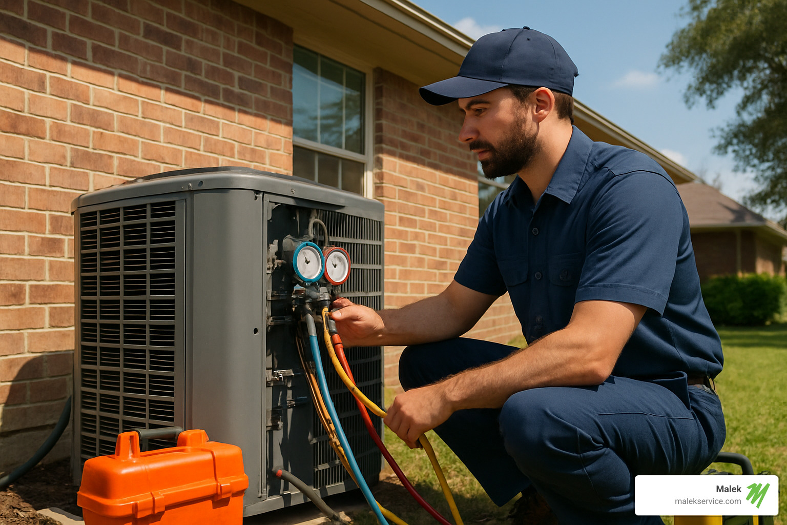 hvac technician performing maintenance in houston - Houston HVAC maintenance